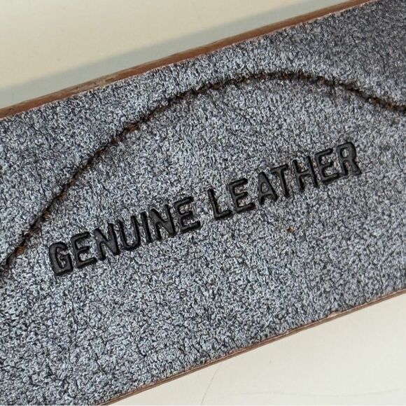 Vintage Y2K Nine & Co Embossed Brown Leather Belt XL - Picture 6 of 10